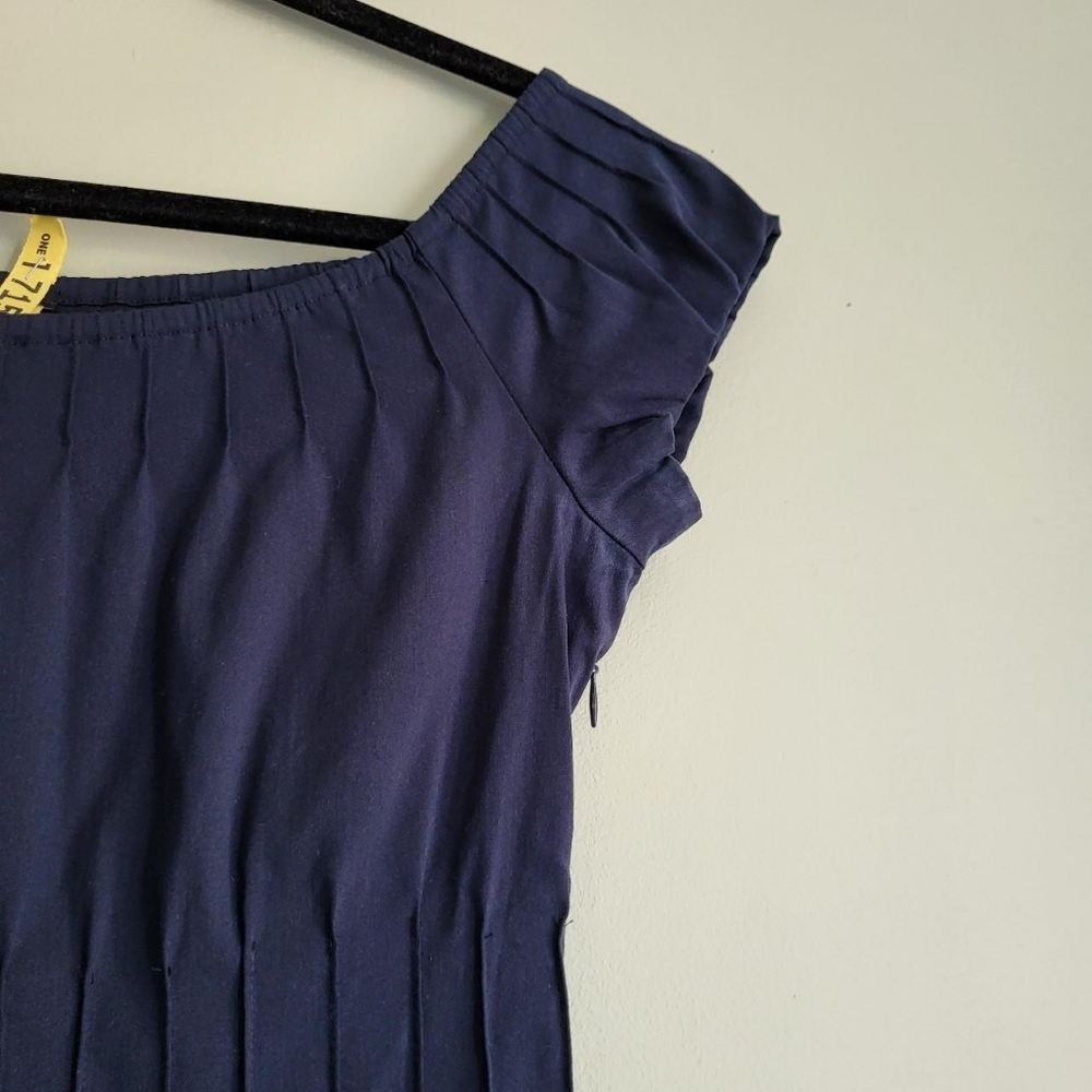 Navy Ribbed Mini Dress - Picture 5 of 7